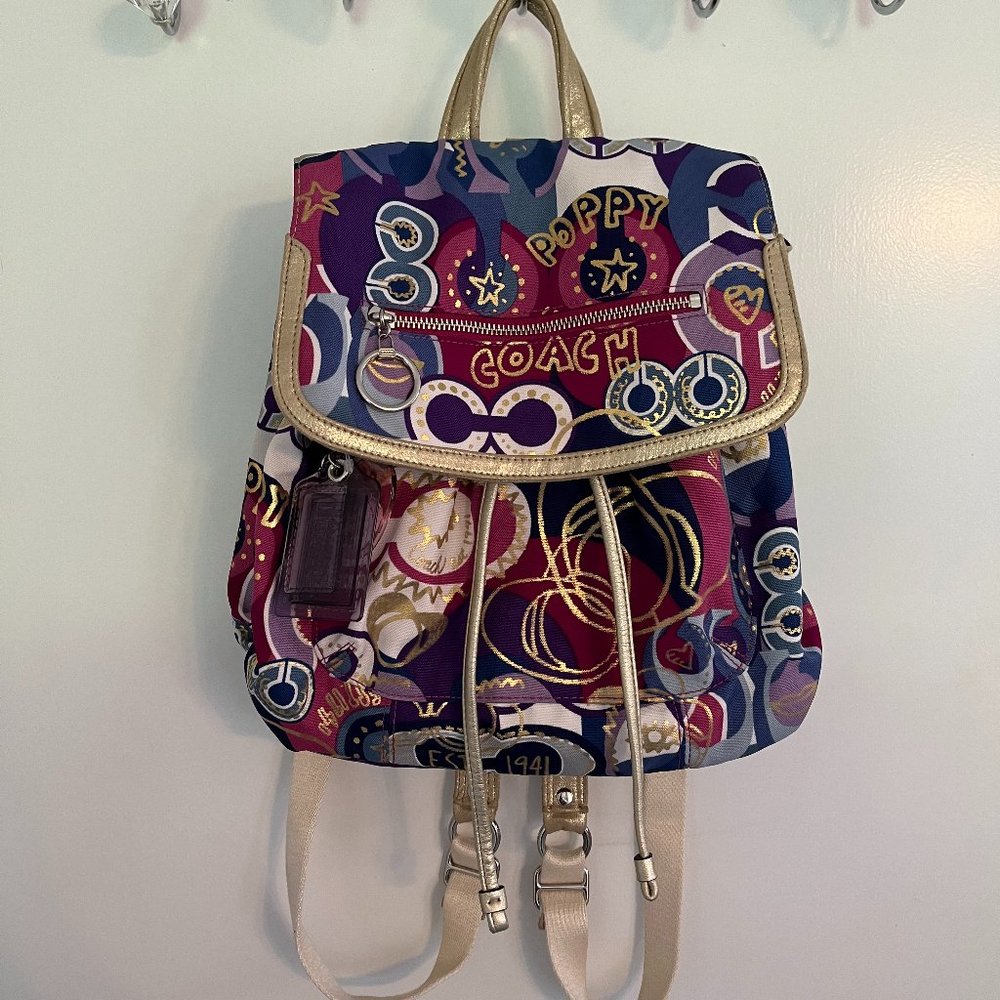 RARE! Limited Edition Coach Poppy Backpack Purse